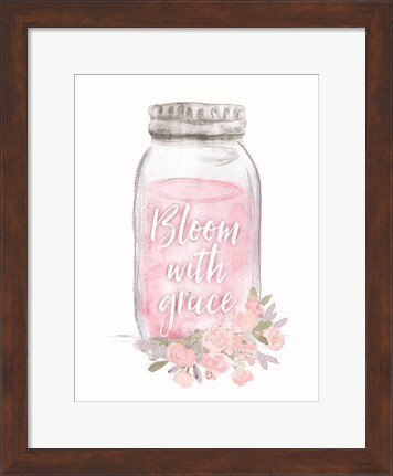 Framed Bloom with Grace Jar Print