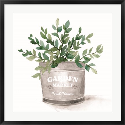 Framed Garden Market Bucket Print