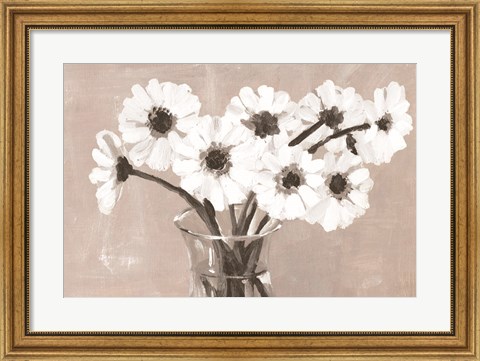 Framed Greige Floral Print
