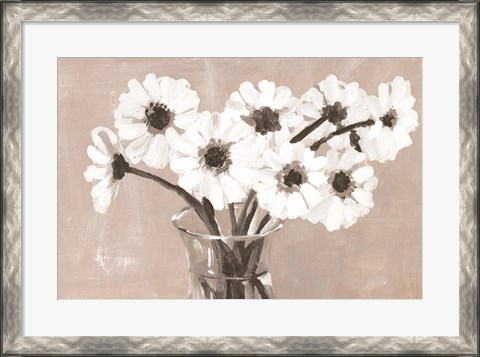 Framed Greige Floral Print