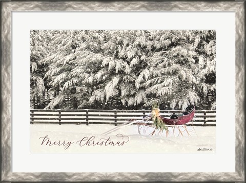 Framed Merry Christmas Sleigh Print