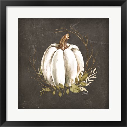 Framed White Pumpkin Print