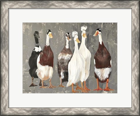 Framed Six Runner Ducks Print