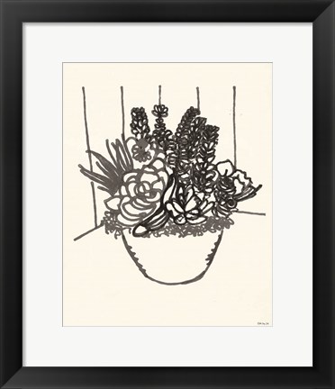 Framed Succulent Basket II Print