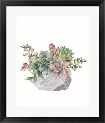 Framed Watercolor Succulents Print