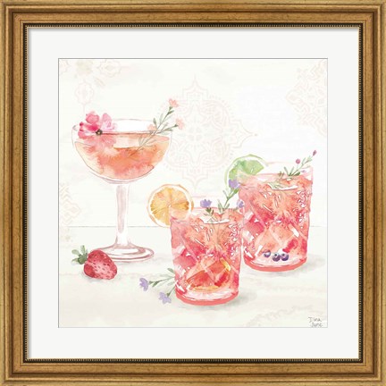 Framed Classy Cocktails V Print