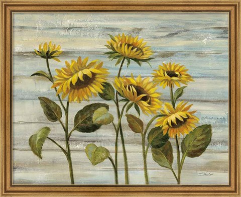 Framed Cottage Sunflowers Print