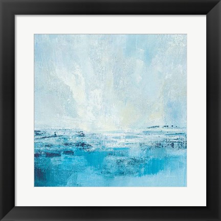 Framed Coastal View II Aqua Print