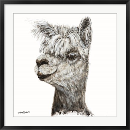 Framed Alphie the Alpaca Print