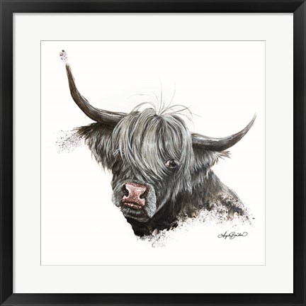 Framed Bashful Cow Print