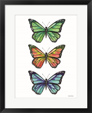 Framed Stacked Wonderful Butterflies Print