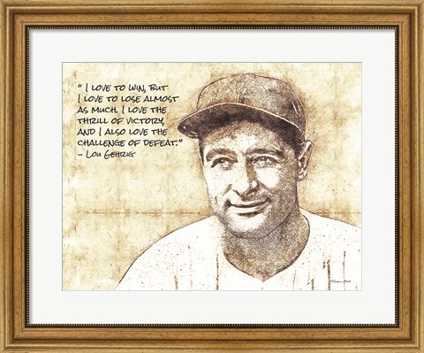 Framed Lou Gehrig Sketch Print