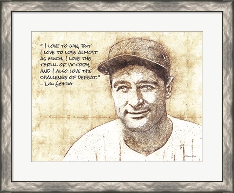 Framed Lou Gehrig Sketch Print