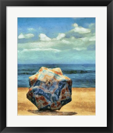 Framed Beach Umbrella III Print