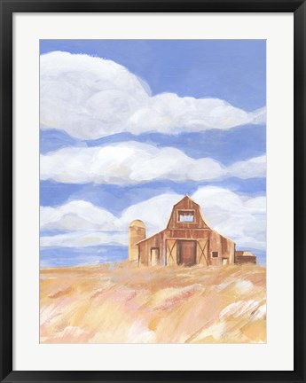 Framed Wheatfield Barn I Print