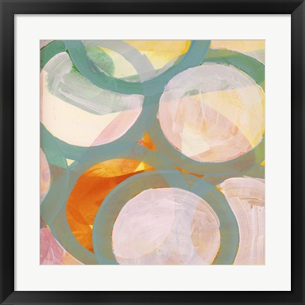 Framed Aqua Circles II Print