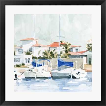 Framed Beach Town Summer II Print