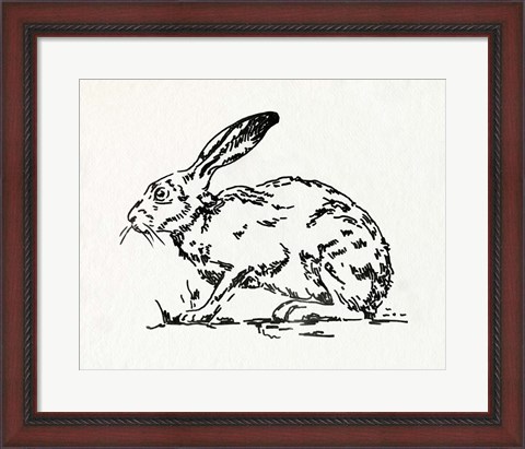 Framed Resting Hare I Print
