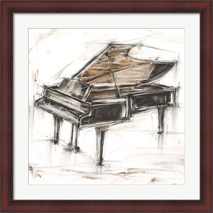 Framed Grand Piano Study Print