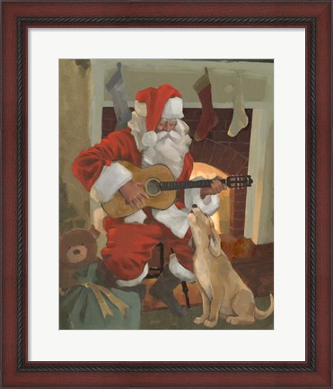 Framed Santa Serenade Print