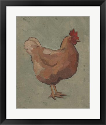 Framed Egg Hen I Print