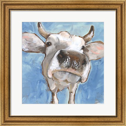 Framed Cattle Close-up I Print