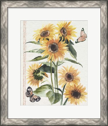 Framed Autumn Sunflowers I Print