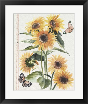 Framed Autumn Sunflowers I Print