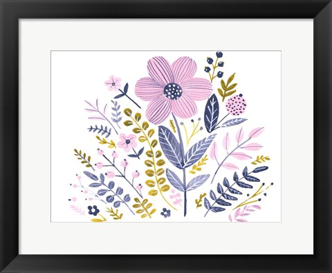 Framed Sweet Folk Florals IV Print