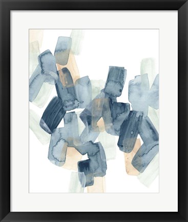 Framed Indigo Facets II Print