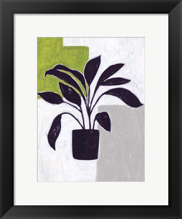 Framed Green Plantling III Print