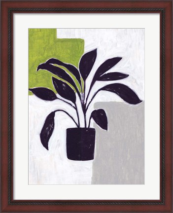 Framed Green Plantling III Print
