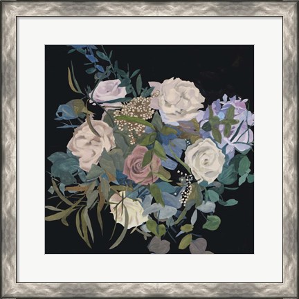 Framed Violet Bouquet I Print