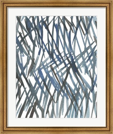 Framed Blue Grass I Print