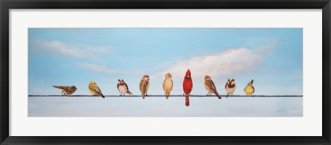 Framed Sweet Birds on a Wire I Print