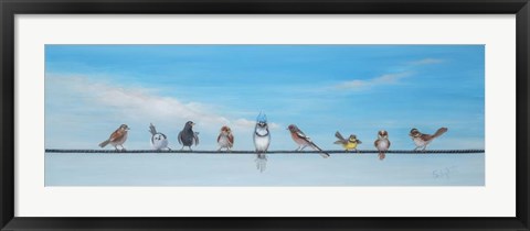 Framed Sweet Birds on a Wire II Print