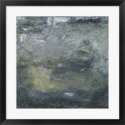 Framed Encaustic Tile in Blue IV Print