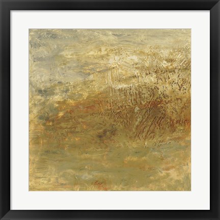 Framed Encaustic Tile in Orange II Print