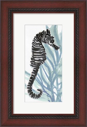 Framed Zebra Seahorse I Print