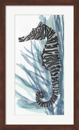 Framed Zebra Seahorse II Print