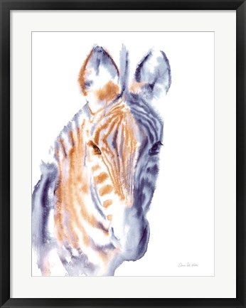 Framed Zebra Neutral Print