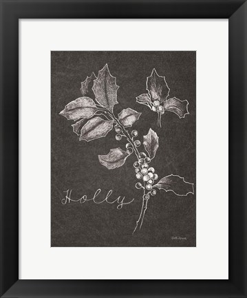 Framed Black and White Chalkboard Christmas II Print