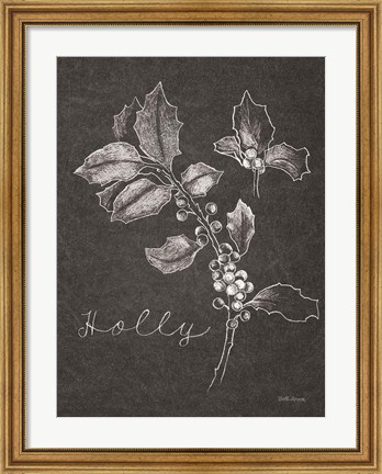 Framed Black and White Chalkboard Christmas II Print