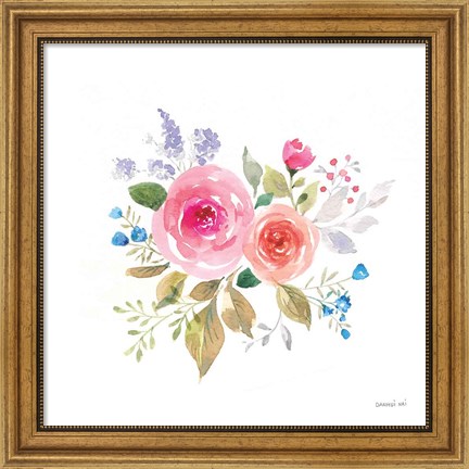 Framed Lush Roses VI Print