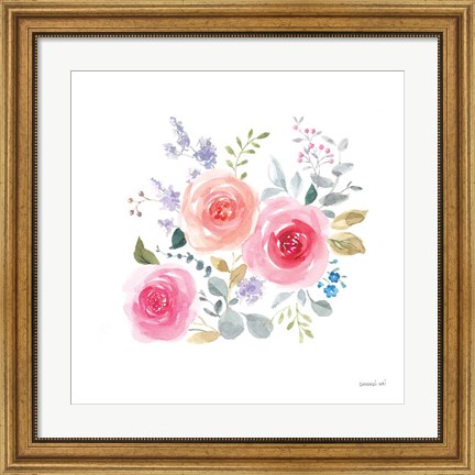 Framed Lush Roses IV Print