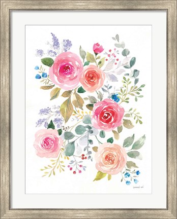 Framed Lush Roses II Print