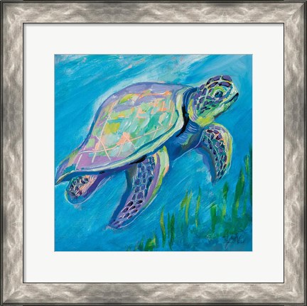 Framed Sea Turtle Swim Print