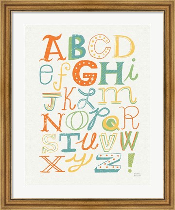 Framed Funky Letters Bright Print