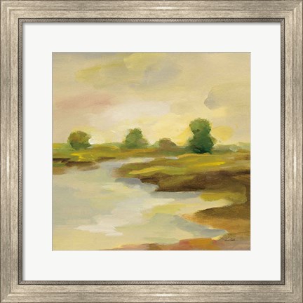 Framed Chartreuse Fields I Print