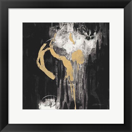 Framed Golden Rain I BW Print